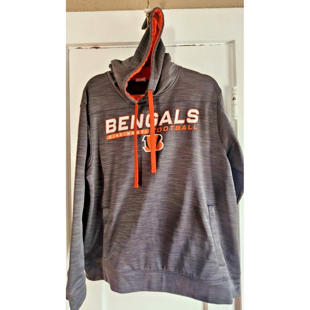 NFL TEAM‎ APPAREL Cincinnati Bengals sweatshirt hoodie pullover men Sz L grey